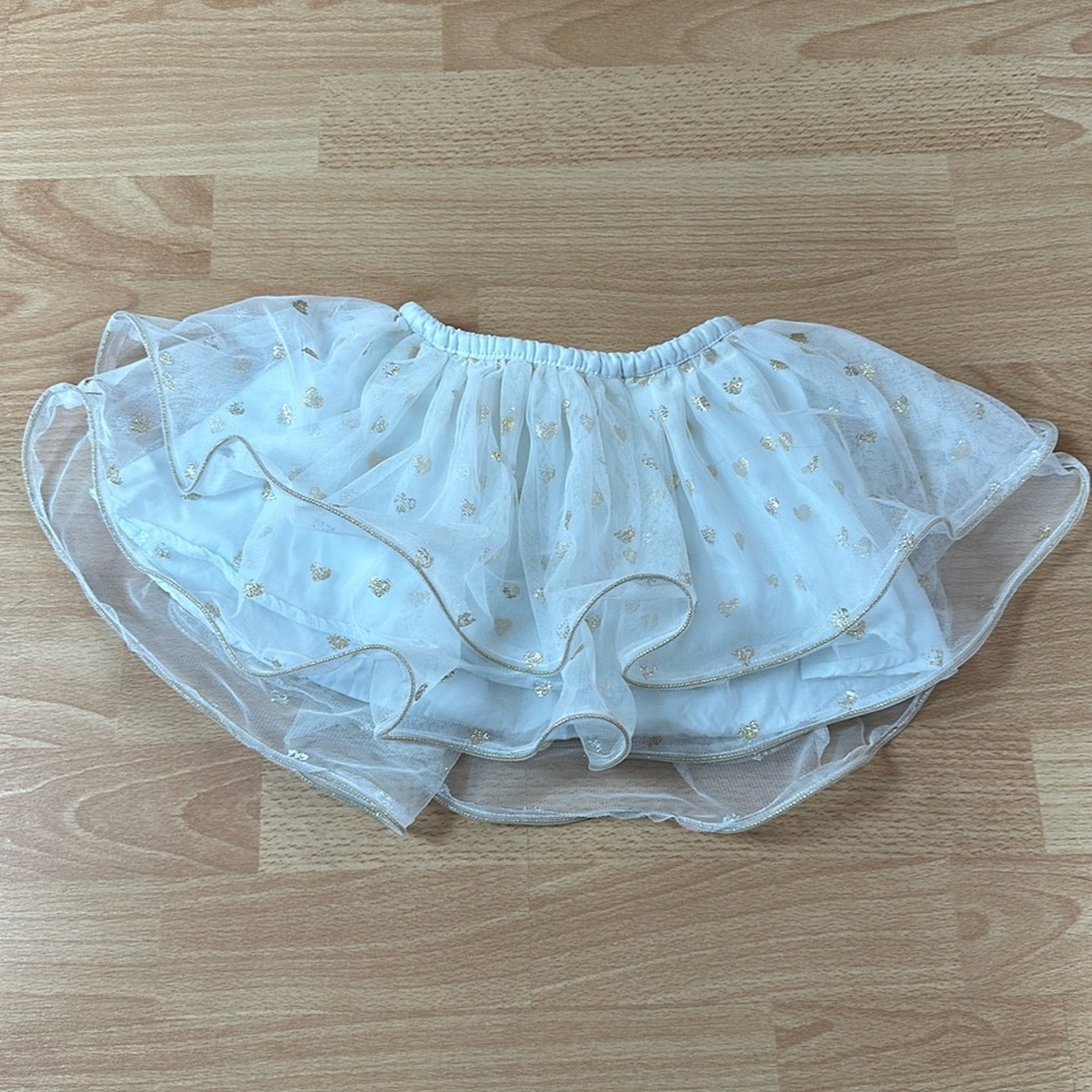 8/$25 Cherokee 18 Months Toddler Girls Tutu White with Gold Stars